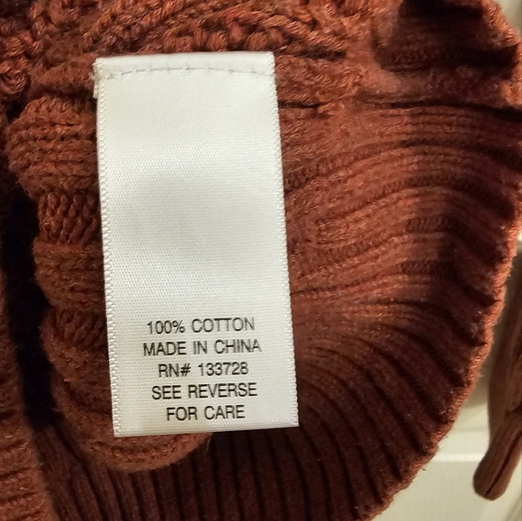 🧡🤎Women's Burnt Orange Hooded Sweater - Picture 3 of 4